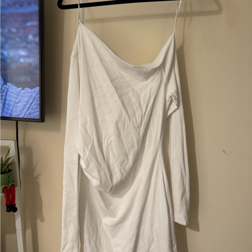 Zara White Off-Shoulder Dress